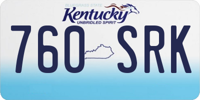 KY license plate 760SRK
