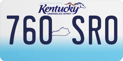 KY license plate 760SRO