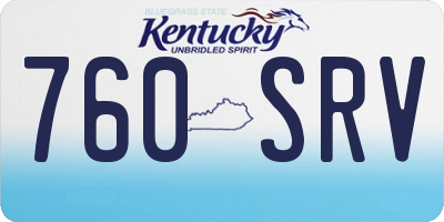 KY license plate 760SRV