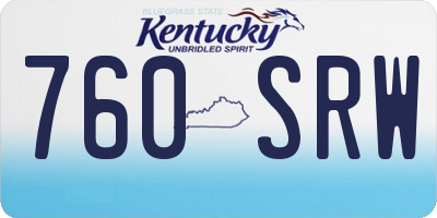 KY license plate 760SRW