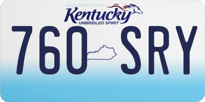 KY license plate 760SRY
