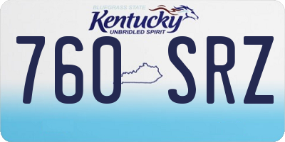 KY license plate 760SRZ