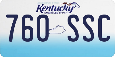KY license plate 760SSC
