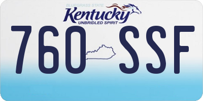 KY license plate 760SSF