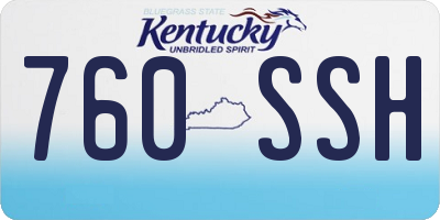 KY license plate 760SSH