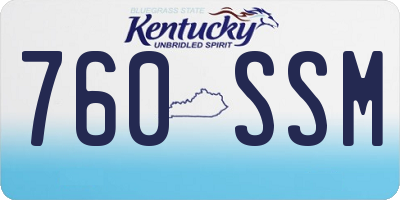 KY license plate 760SSM