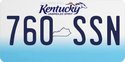 KY license plate 760SSN