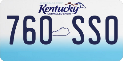 KY license plate 760SSO
