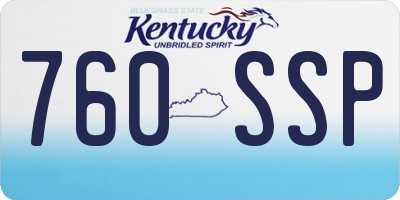 KY license plate 760SSP