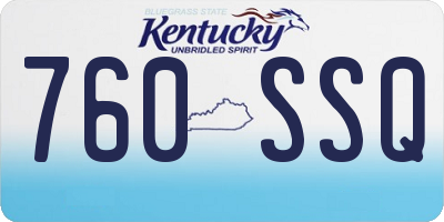 KY license plate 760SSQ