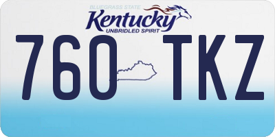 KY license plate 760TKZ