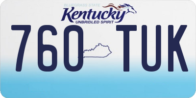 KY license plate 760TUK