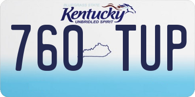 KY license plate 760TUP