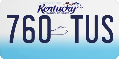 KY license plate 760TUS