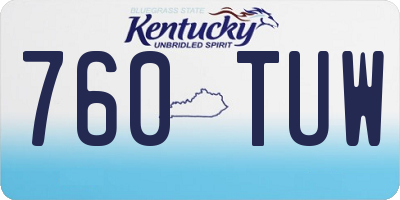 KY license plate 760TUW