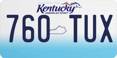KY license plate 760TUX