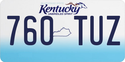 KY license plate 760TUZ