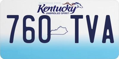 KY license plate 760TVA
