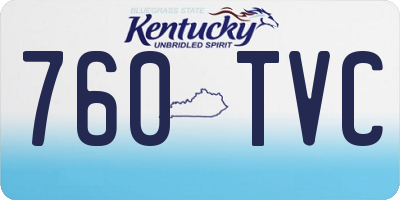 KY license plate 760TVC