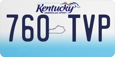 KY license plate 760TVP