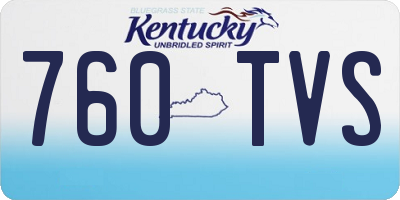 KY license plate 760TVS