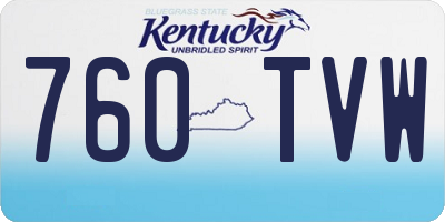 KY license plate 760TVW