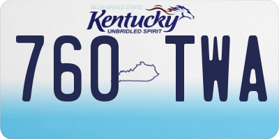 KY license plate 760TWA