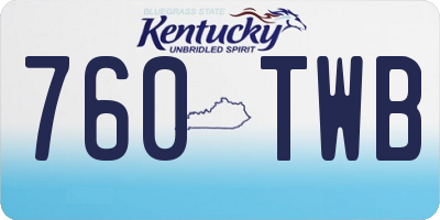 KY license plate 760TWB