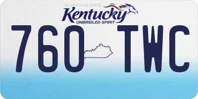 KY license plate 760TWC