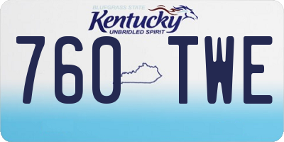 KY license plate 760TWE