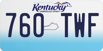 KY license plate 760TWF