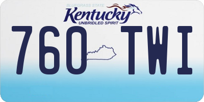 KY license plate 760TWI