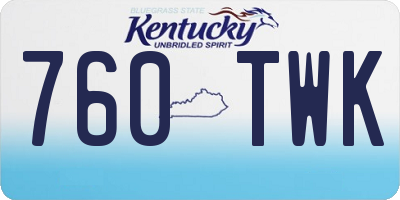KY license plate 760TWK