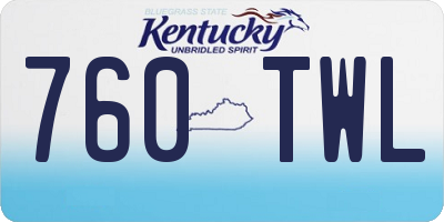 KY license plate 760TWL