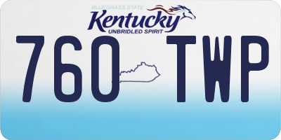 KY license plate 760TWP