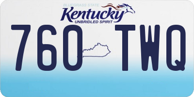 KY license plate 760TWQ