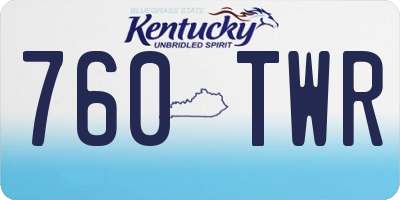 KY license plate 760TWR