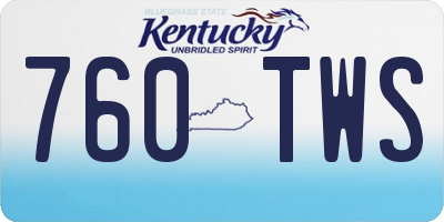 KY license plate 760TWS