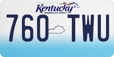 KY license plate 760TWU