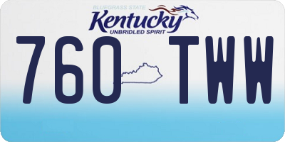 KY license plate 760TWW