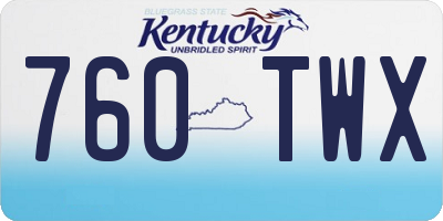 KY license plate 760TWX