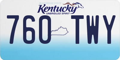 KY license plate 760TWY