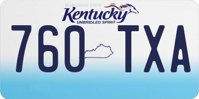 KY license plate 760TXA
