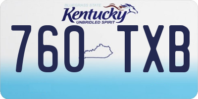 KY license plate 760TXB