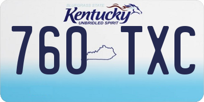 KY license plate 760TXC