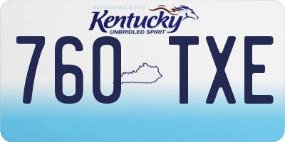 KY license plate 760TXE