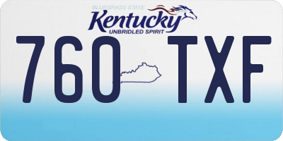 KY license plate 760TXF