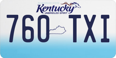 KY license plate 760TXI