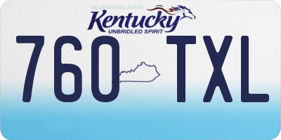 KY license plate 760TXL