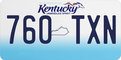KY license plate 760TXN